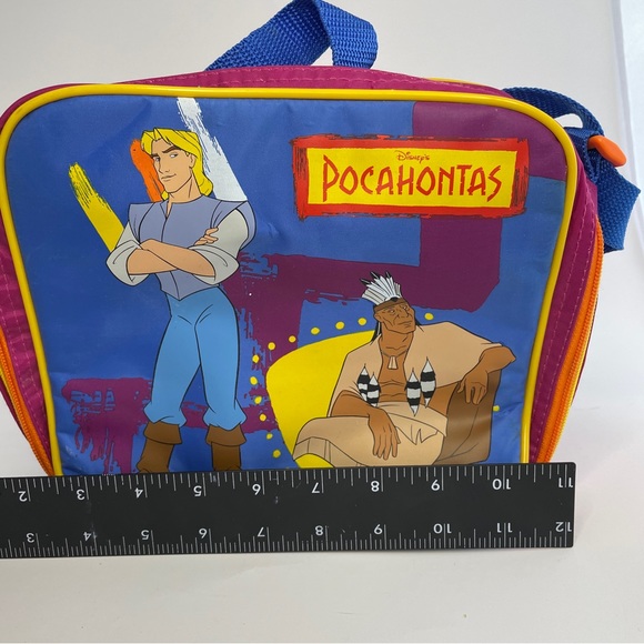 Vintage Disney Soft Lunch Bag Pocahontas Insulated Zip Chief Powhatan John Smith - Picture 7 of 7
